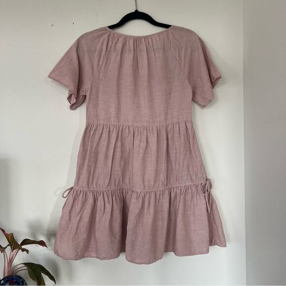 Madewell Linen-Blend Lorelei Mini Dress in Dusty Blush Pink - Picture 11 of 11